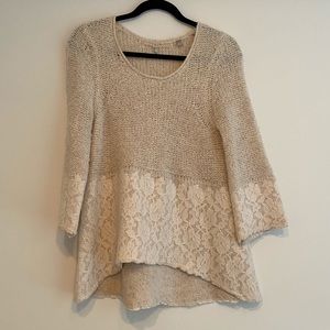 EUC Knitted and Knotted Felted Lace Pullov…